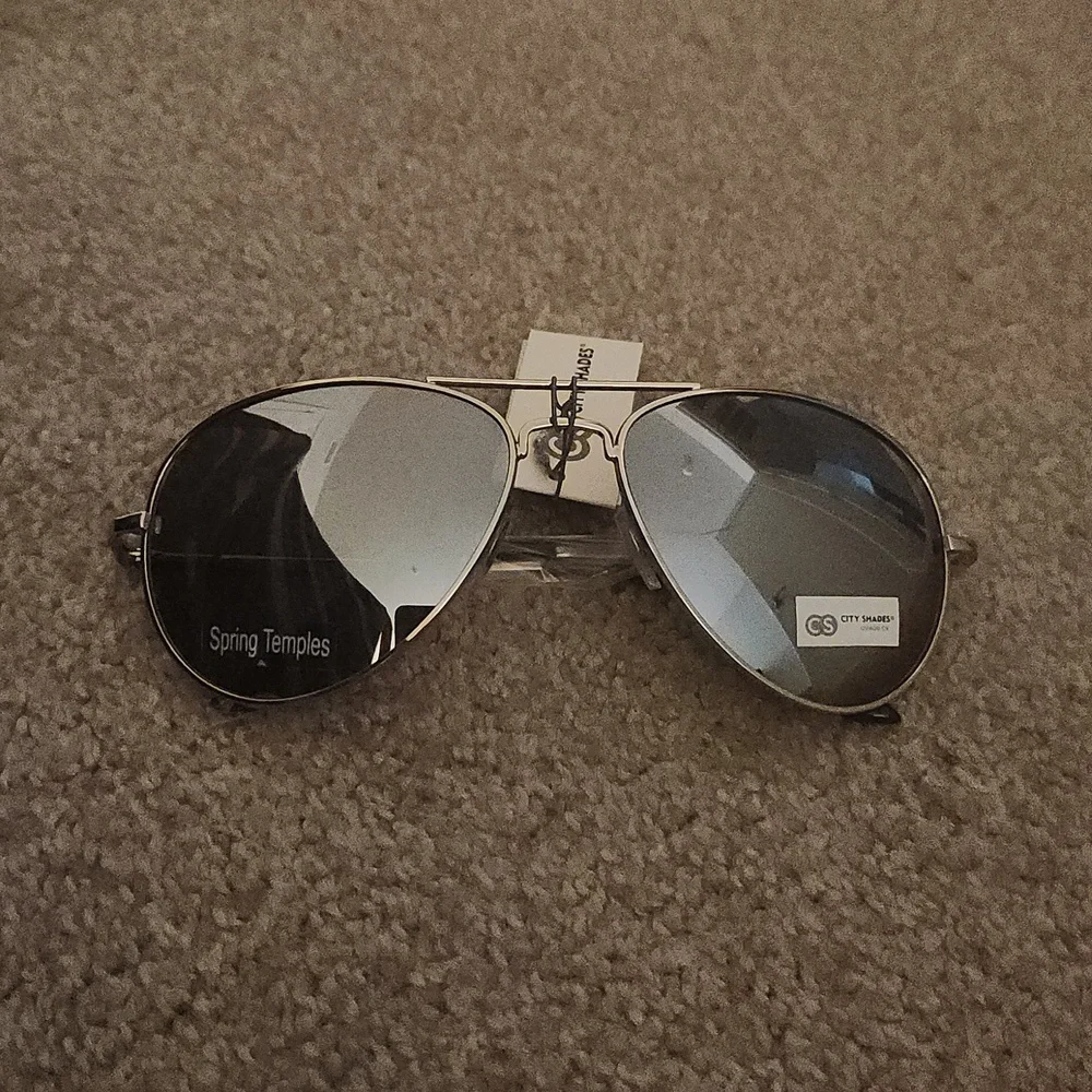 Silver Metallic Mirror Tinted Glasses